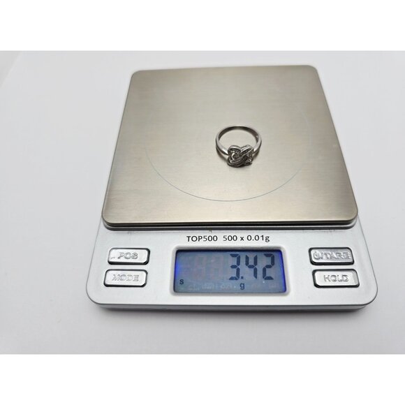 Unique 18K White Gold Designer Baguette Cut Diamond Interlocking Ring - Size 7 - Picture 16 of 16